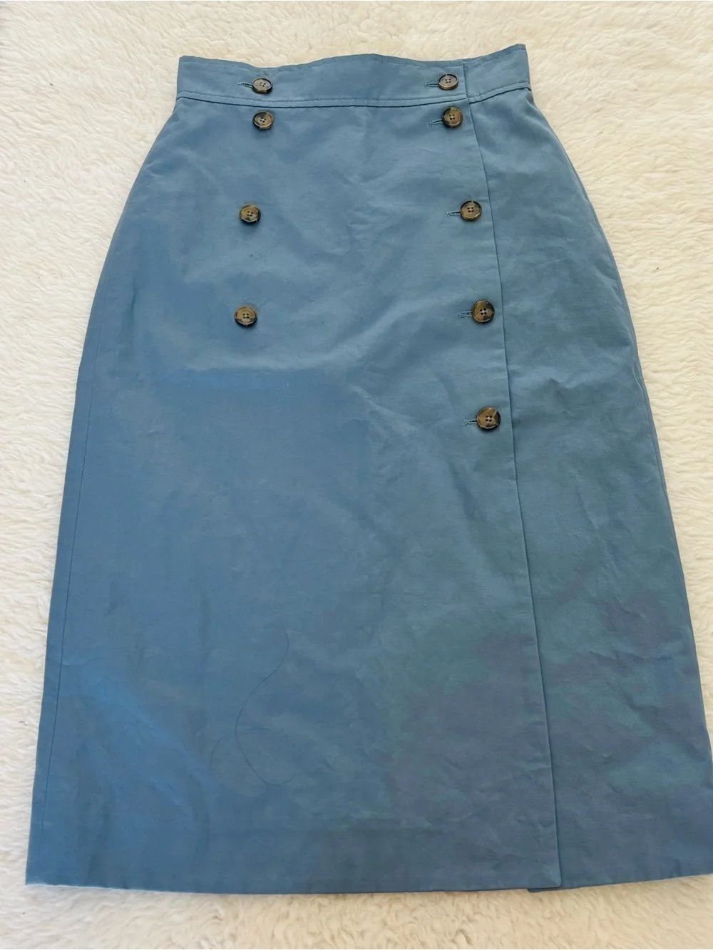 Paul Smith Overlaps Classic Blue Button-Front Skirt size EU 40